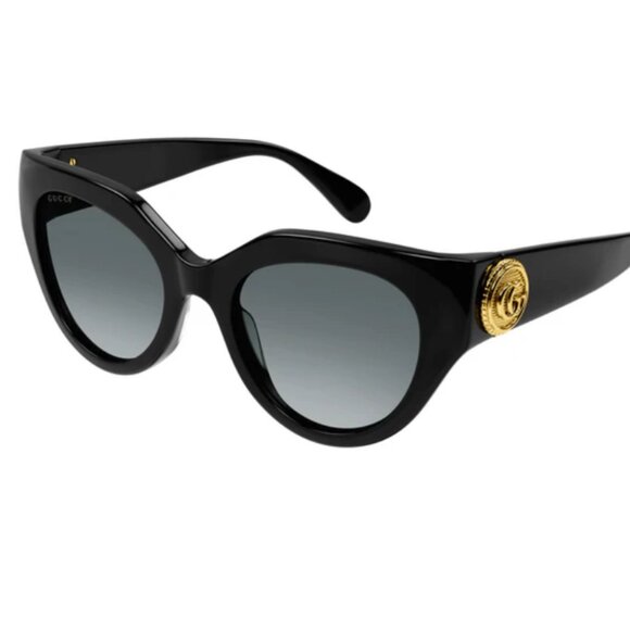 Gucci Women's Sunglasses | Black & Gold | Chunky Frame | Style: GG1408S-001 - Picture 1 of 2
